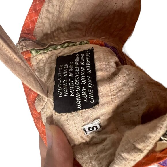 Vintage 70s Bill Tice Tan Multicolor Knee Length Halter Dress 8 - Picture 5 of 10